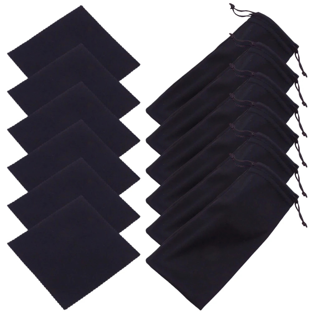 

20 set Glasses Cloth Bag Set Black Microfiber Cleaning Travel Anti-scratch Soft Pouch Sunglasses Holder Protective Storage