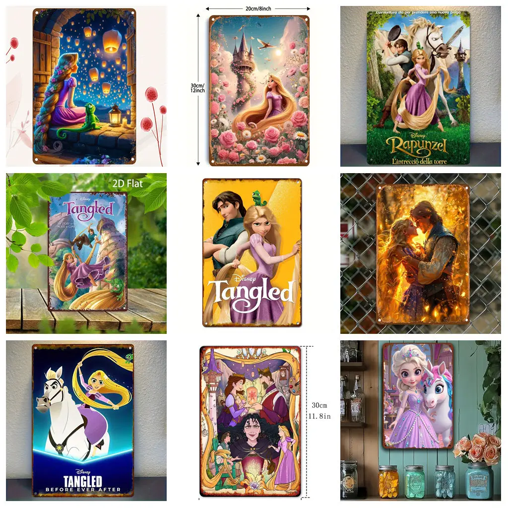 

Miniso Tangled Romantic Scene Decor Metal Signs Tin Signs Captain Poster Decor for Bar Pub Club Man Cave Wall Decoration