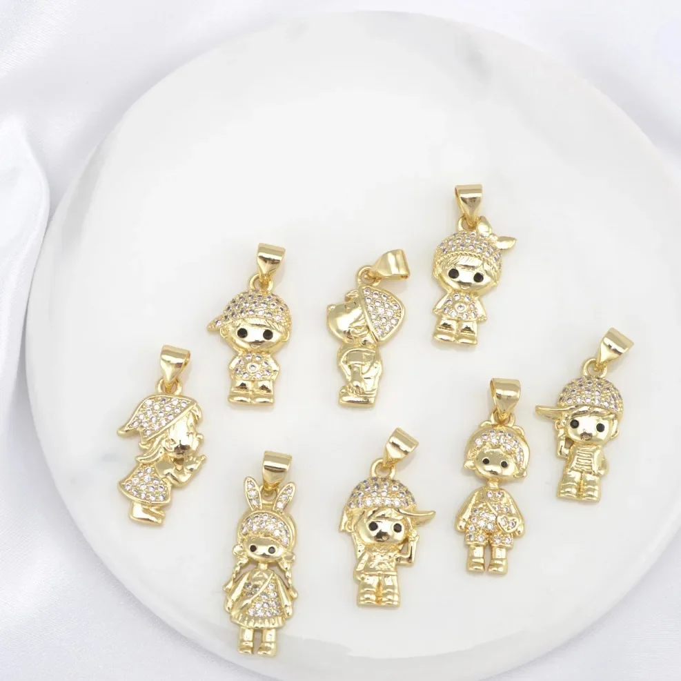 

4 Pcs Wholesale DIY Jewelry Accessories Refined Zircon Pendants Designed Women Romantic Cute Charm Gift for Boys Girls