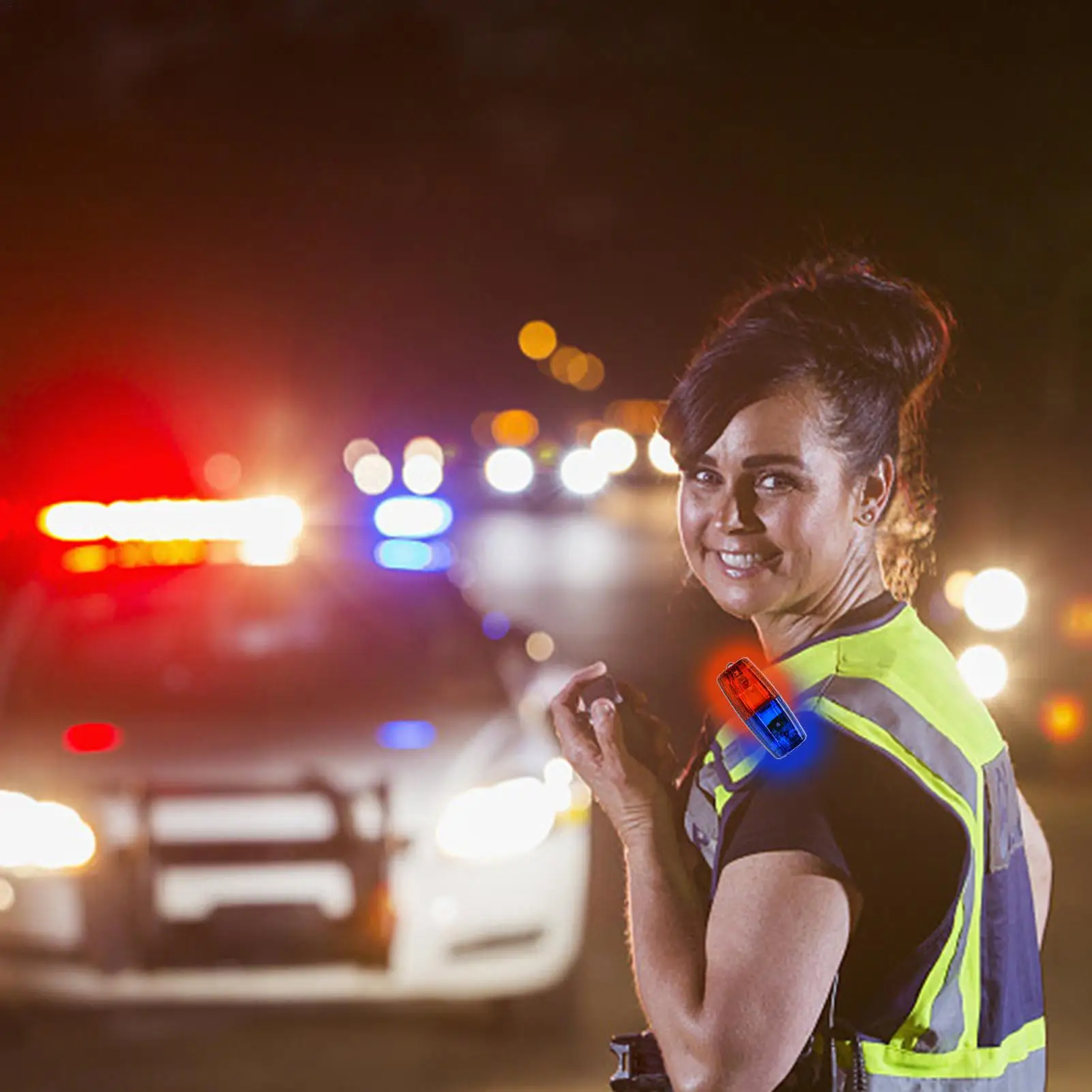 شفافة سلامة دورية إنذار فلاش إشارة ستروب مصباح Led الكتف تحذير ضوء مع مشبك من الفولاذ المقاوم للصدأ أضواء ستروب