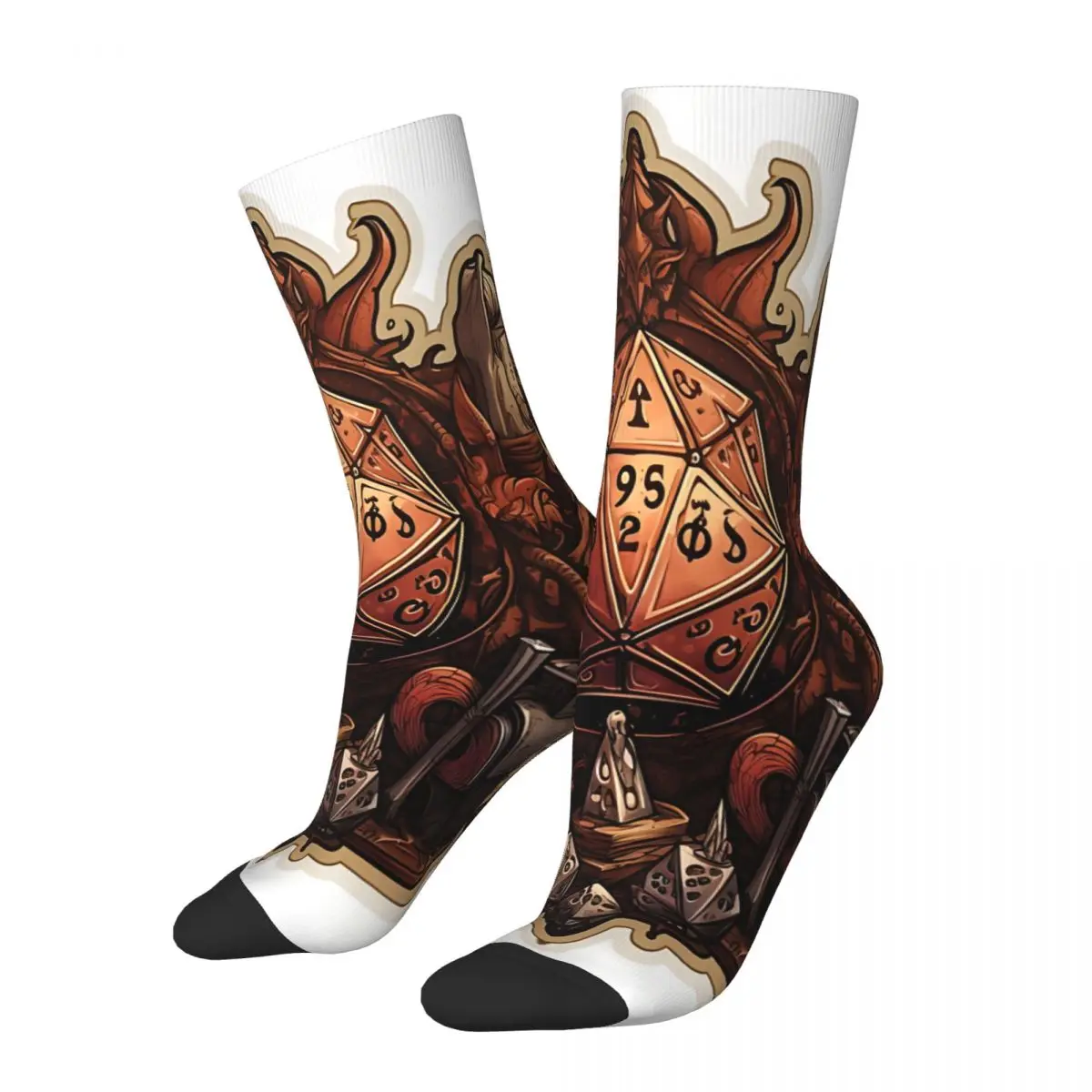 Vintage D20 Dice Socks Male Mens Women Spring Stockings Harajuku