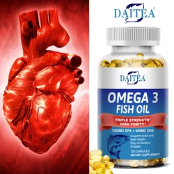 Omega 3 Fish Oil Capsules - Helps with Brain and Nervous System Health, Heart and Skin, Joints, Antioxidant & Anti-inflammatory