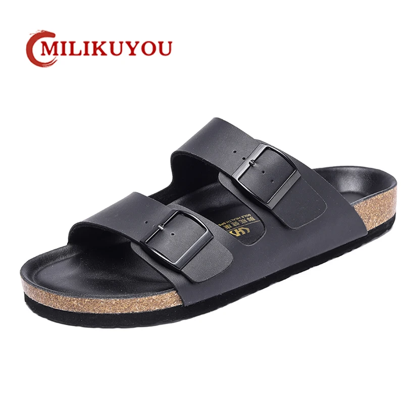 Leather Men Sandals Summer Men\'s Sandals Women Slippers Outdoor Beach Casual Shoes Zapatos Hombre Durable Non-Slip Luxury Shoes
