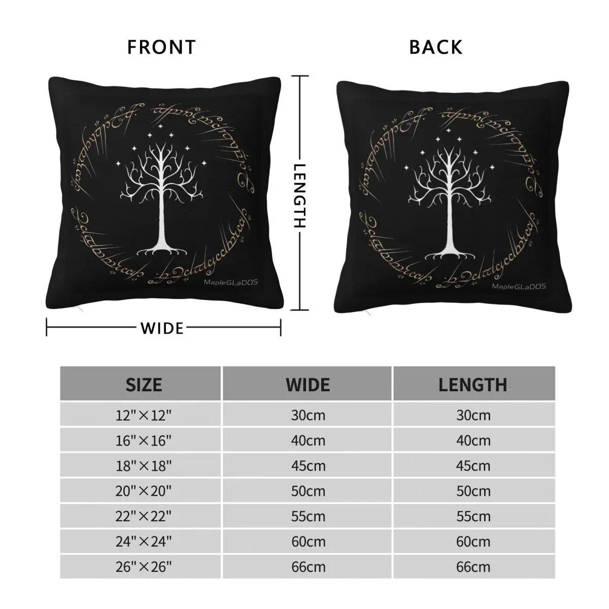 L-Lords Of The R-Rings Retro Movie Pillow Cover Cushion Cover Square Printed Pillow Case Pillowcases For Sofa Home Decorative