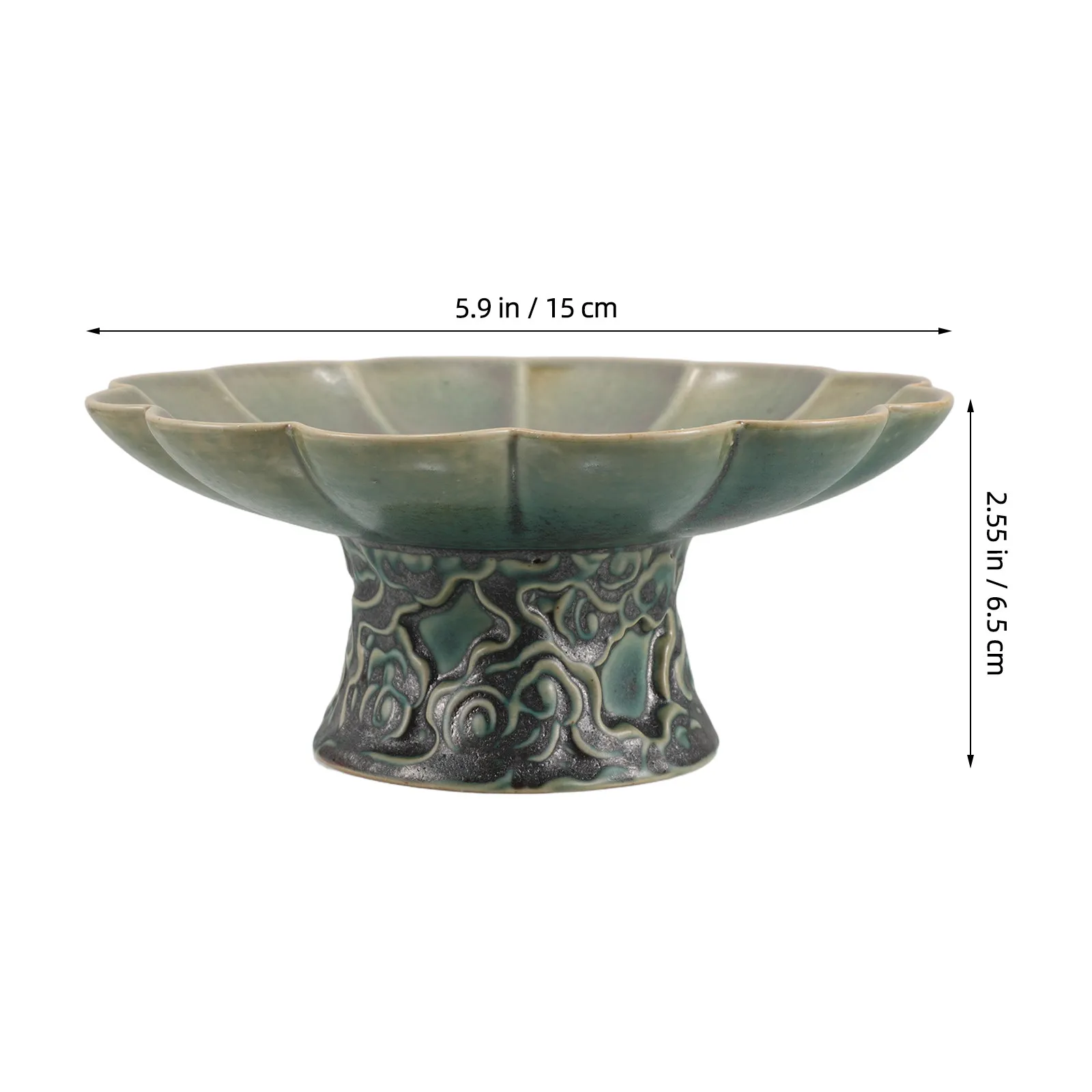 Ceramic Footed Bowl for Home Decor, Candy Dish, Fruit Plate, Keys Holder, Entryway Centerpiece
