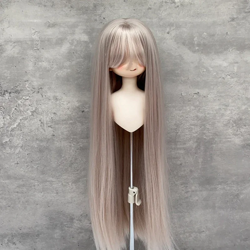 Doll's Wig for 1/3 1/4 1/6 Bjd Doll Long Hair with Bangs Soft High Temperature Silk Smooth Girl Toys Doll Accessories,no Doll