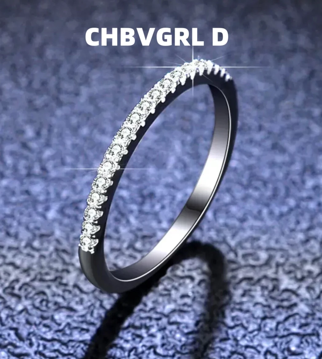 

[Freedom] Moissanite ring one-word single row ring female ring group crown single tail ring 925 sterling silver luxurious