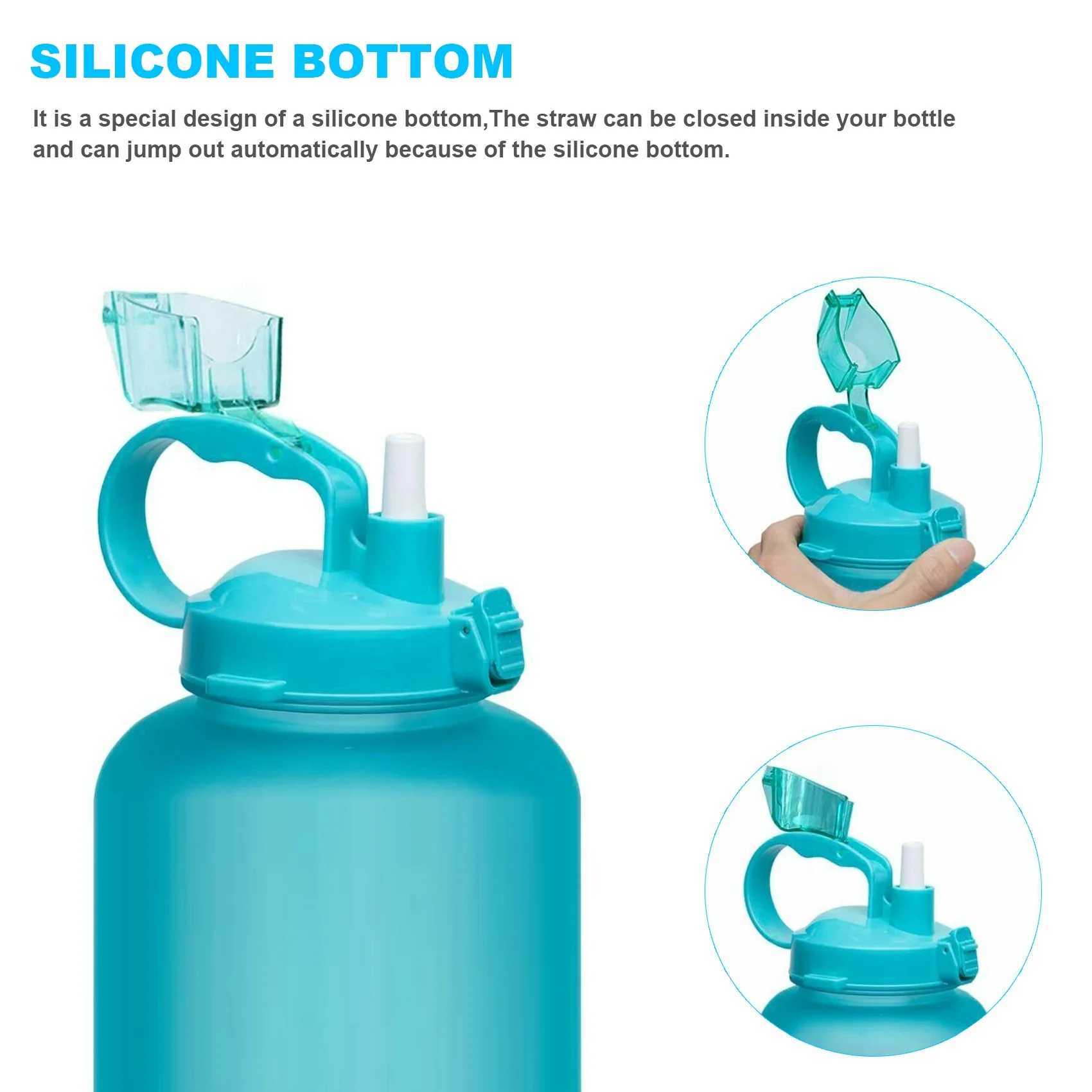 Garrafa de água de galão compatível com canudos SEMOIC, canudos ajustáveis reutilizáveis para jarro de 1000ml/2000ml, conjunto de 3 canudos