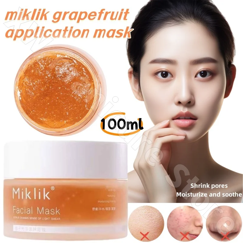 MikIik Grapefruit Application Mask Shrinks Pores and Moisturizes Light Feeling Staying Up Late To Rescue Emergency 100ml