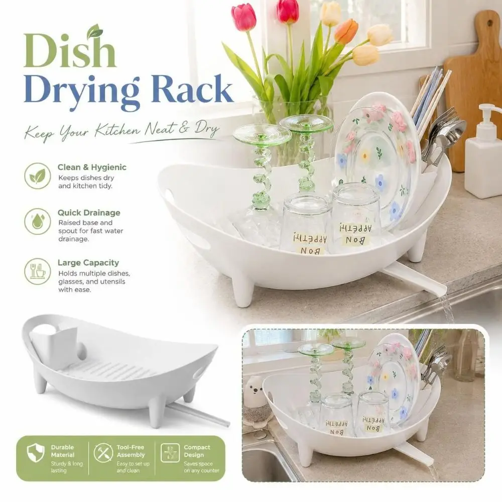 New Plastic Dish Drying Rack Drainage Base Multifunctional Kitchen Bowl Organize Tableware Storage Cabinet Tableware Storage