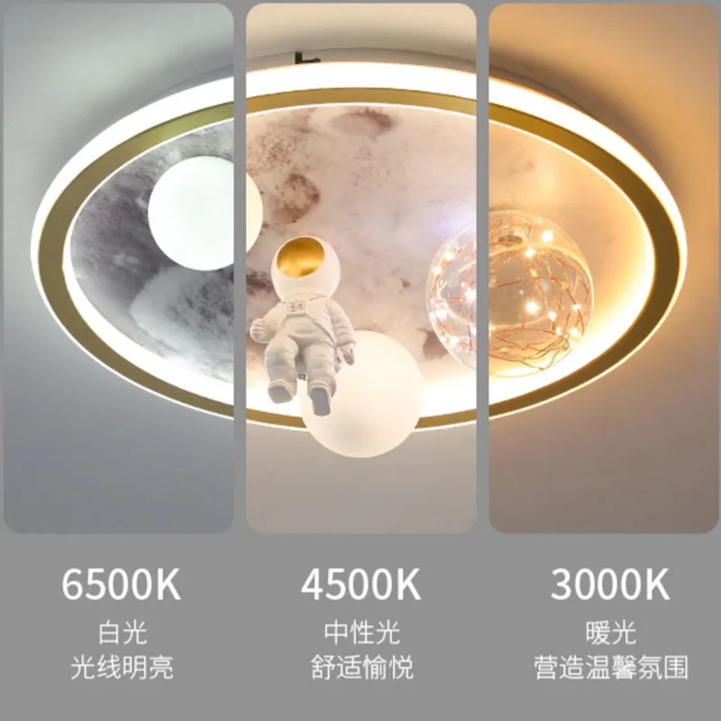 Lampadario a soffitto lampada LED soffitto astronauta lampada illuminatore per la decorazione della camera da letto dei bambini con telecomando