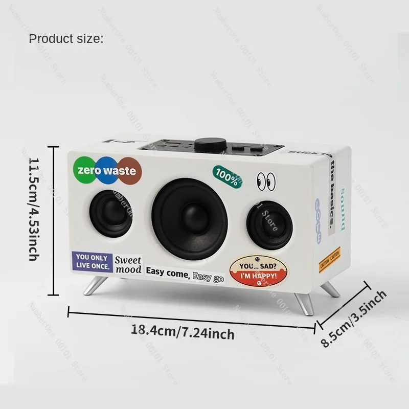 Creative retro Bluetooth speaker with radio plug-in card stereo 2.1 channel heavy subwoofer long standby desktop stereo