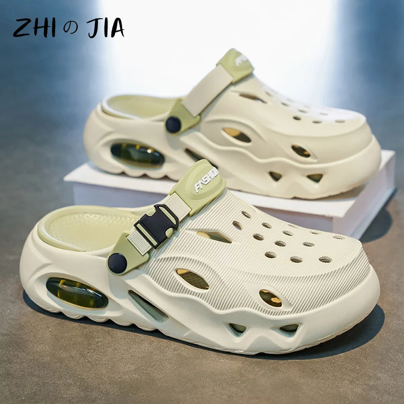 Men's Thick Soled Cave Shoes Summer Casual Slippers Water Beach Quick Drying Shoes Comfortable Breathable Sandals 38-45