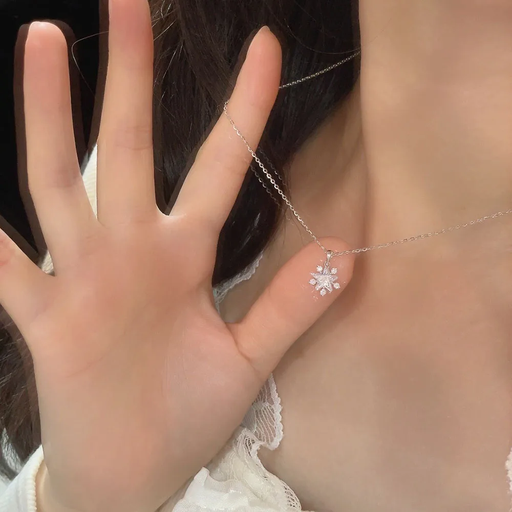 

New 925 Sterling Silver Star Shape Necklace Personalized Charm Woman Pendant Choker Birthday Party Gift Exquisite Jewelry