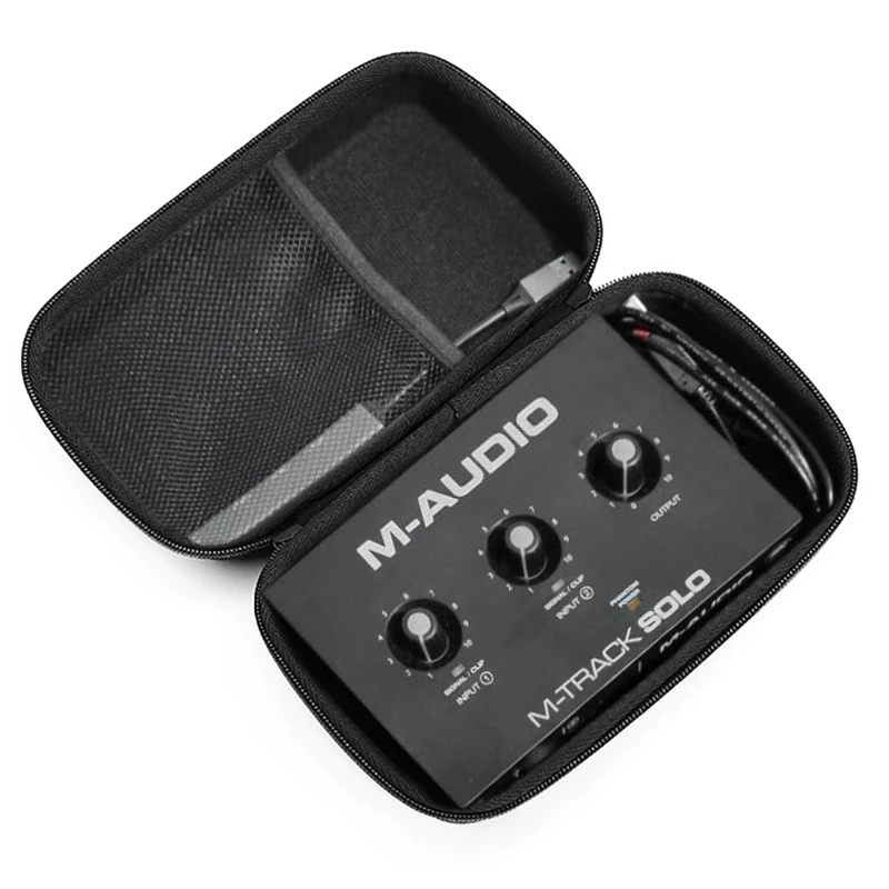 La más nueva bolsa de almacenamiento de estuche de viaje duro EVA para exteriores para M-Audio M-Track Solo – Interfaz de audio USB para grabación