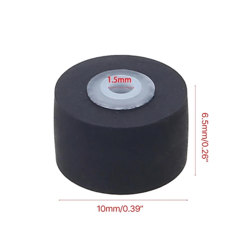 10pcs/Pack Cassette Radio Movement Pinch Roller Rubber Tape Wheels for Video Devices Simple Installation,10-6-1.5mm