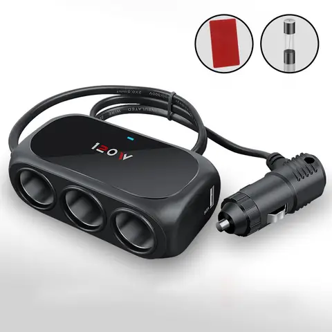듀얼 USB 소켓 자동차 담배 라이터 어댑터, LPhone GPSDashcam용 LED 고속 충전기 플러그 어댑터, 3 in 1 분배기, 12V, 24V