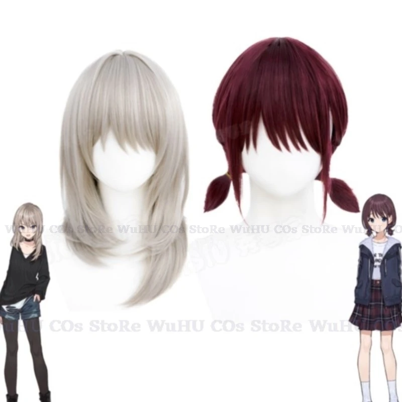 

Anime GIRLS BAND CRY Cosplay Iseri Nina Wig Kawaragi Momoka Wig Earclip Necklace Women Halloween Party Roleplay Wig Accessories