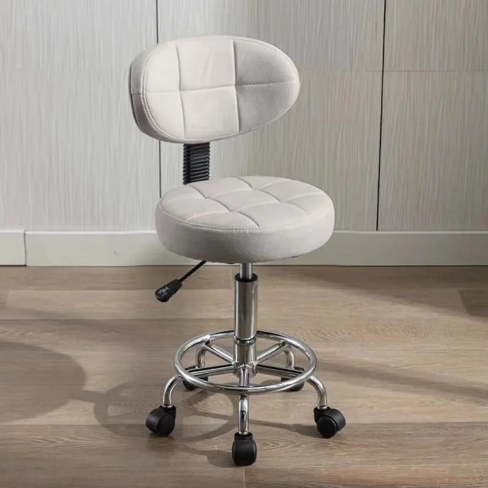 Salon Chair Rolling Stool Computer Chair with Low Back Height Adjustable Work Home Salon Drafting Swivel Task Chair W/Footrest