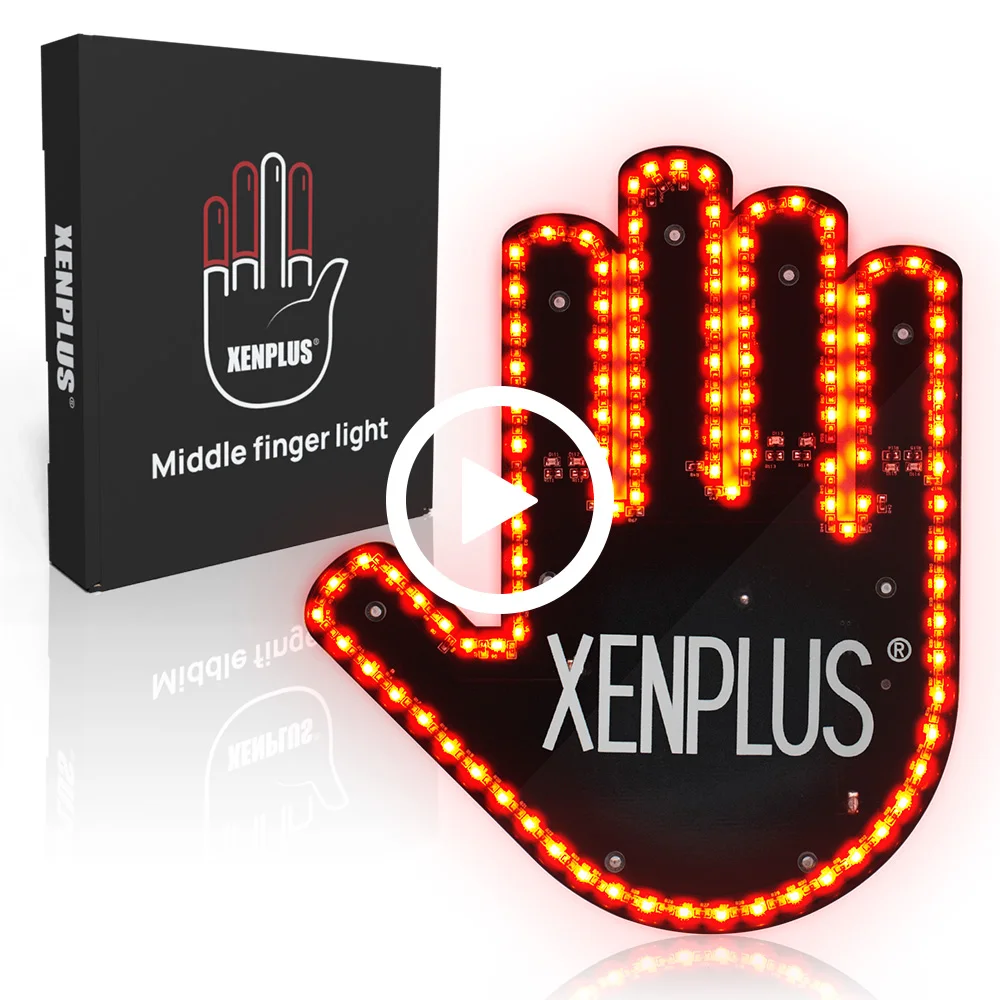 2023 XENPLUS Hot Sell Finger Light Red Color Car Window Light Middle Finger Car Light