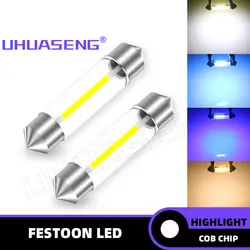 UHUASENG 24V Truck Car Led Bulb C5W C10W 31 mm Lamp Festoon 31mm 36mm 28mm 39mm 41mm Warm White Red Blue Pink Door Dome Lights