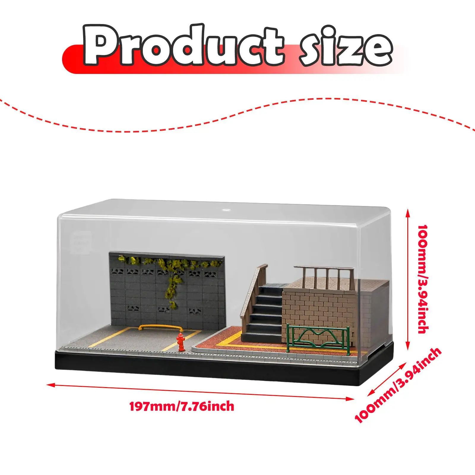 1/64 مقياس نموذج سيارة عرض حالة ديكور سطح المكتب لهواة الجمع الديوراما #6