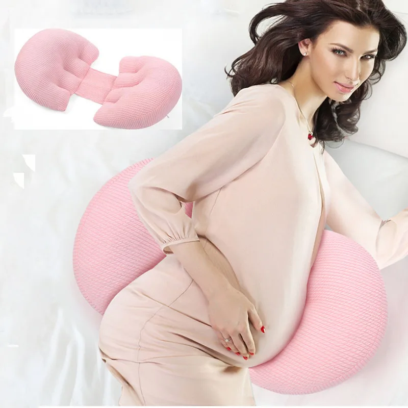 

Maternity Bamboo Fiber Adjustable Width Waist Pillow For Pregnant Women Sleeping Pillow Solid Color U-shaped Nursing Cushion