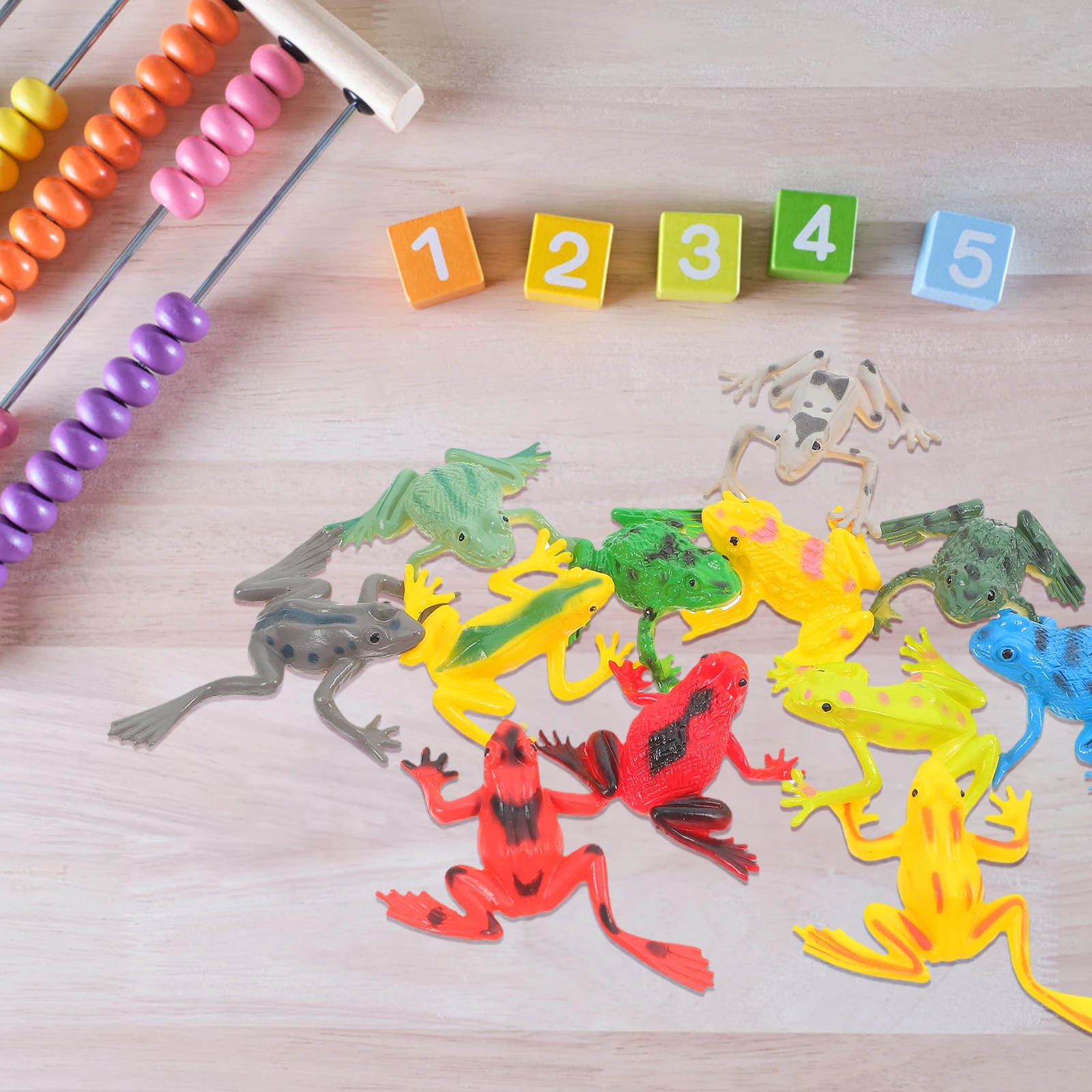 

36 Pcs Small Plastic Frogs Cute Lifelike Figurines Wild Animal Toys Portable Miniature Amphibians Playsets Forest Theme