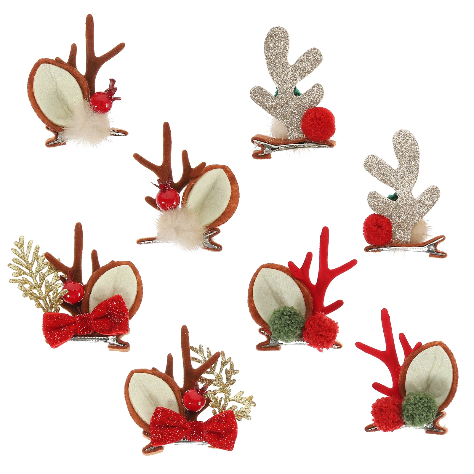 

4 Pairs Decor Antler Hair Clips Antlers Reindeer Barrettes for Crafts Bridesmaid