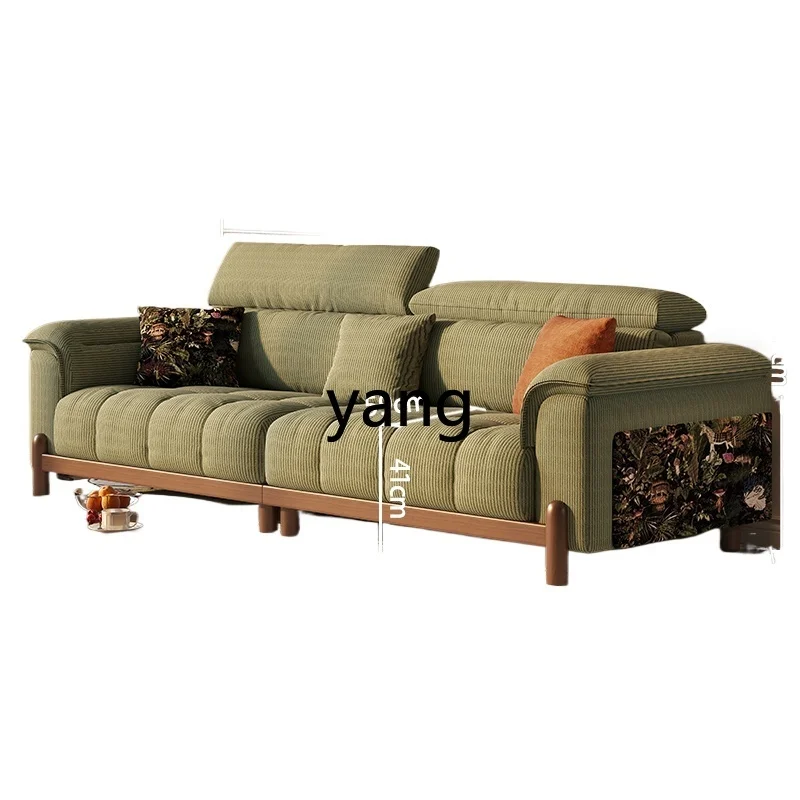 

LMM antique small apartment green retro velvet sofa living room
