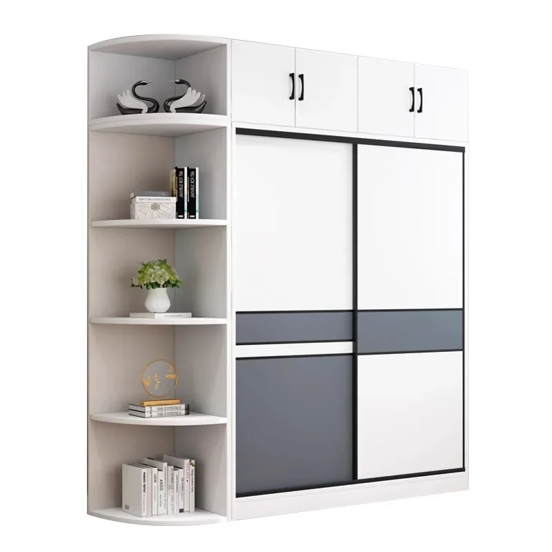 

Wardrobe sliding door, household bedroom, modern, simple and economical children's storage cabinet, solid wood sliding