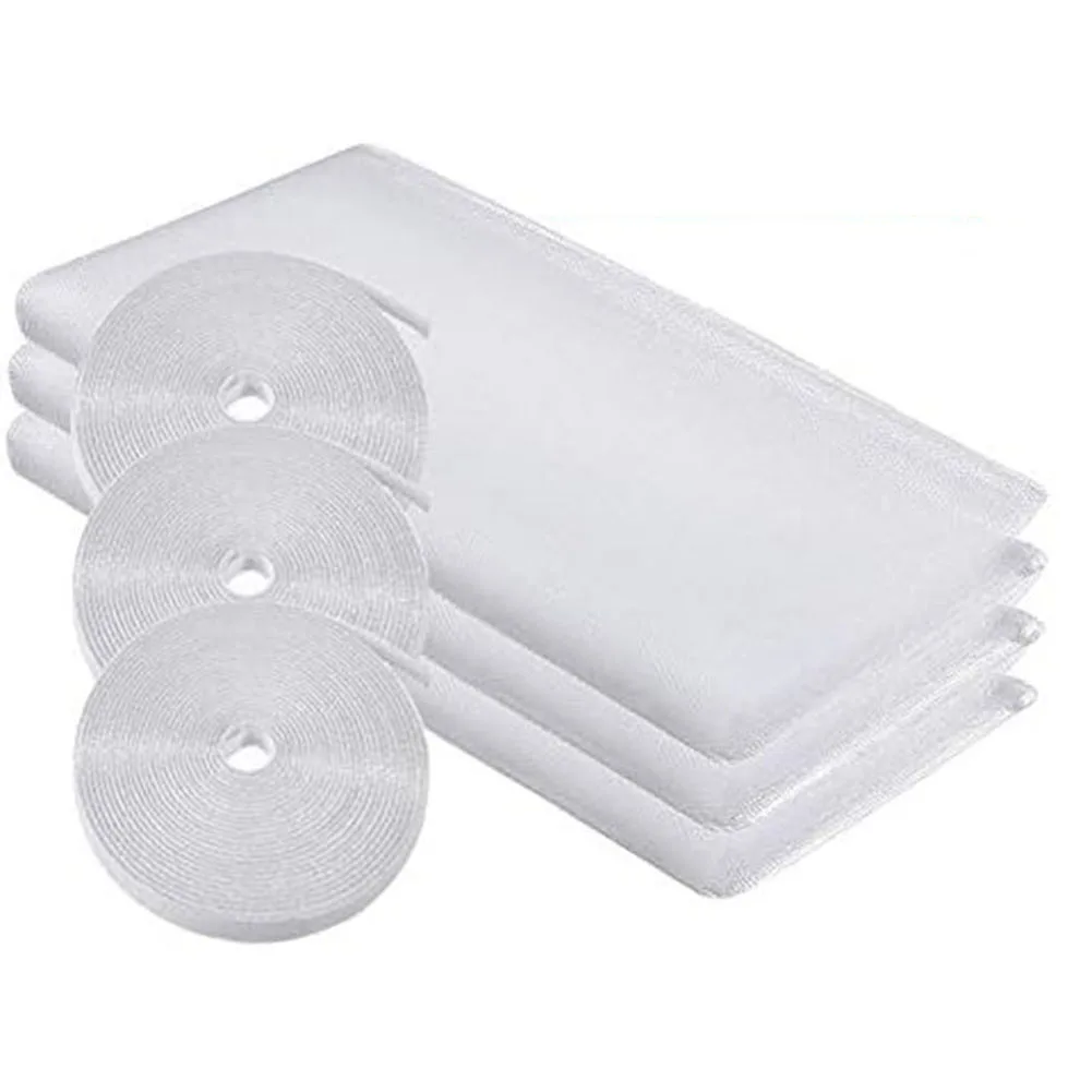 3PCS Mesh Window Screen with Tape Rolls for Insect Protection Easy to Clean Detach and Reattach for Reusable Use