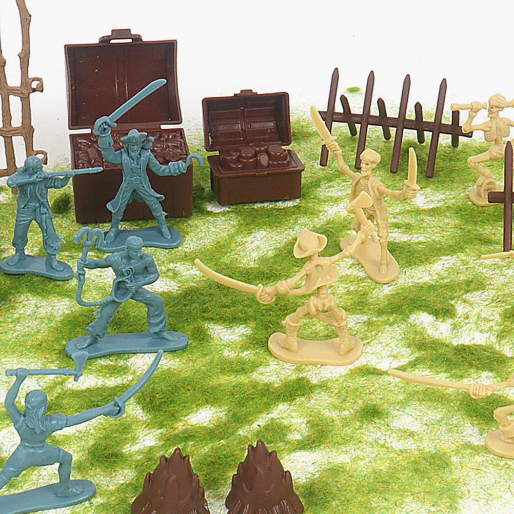 

100Pcs Pirate Soldier Figures Mini People Models for Creative Play Tabletop Decoration Pirate Game Setup Sand Box Scene Building
