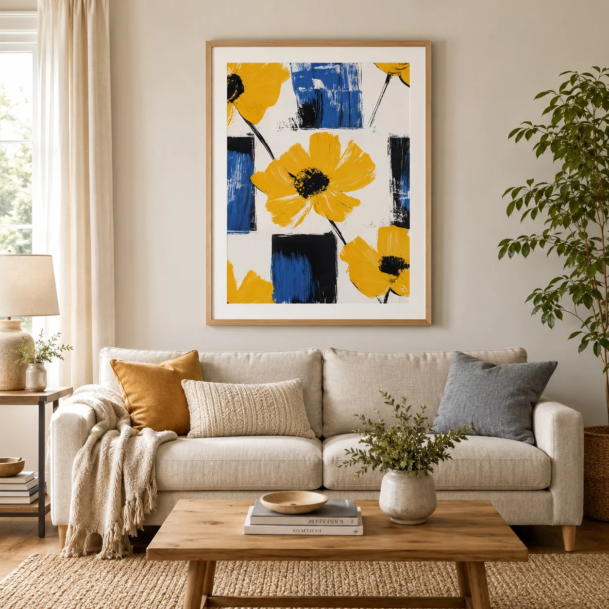 Blossom Burst Poster,Canvas Wall Print,Modern Art Illustration,High‑Grade Home Decoration Artwork for Bedroom,Living Room,Office