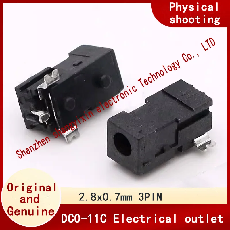 Dc-011-3p Patch 2.8x0.7DC011C All-plastic 3-pin patch DC Power socket DC seat 11*5