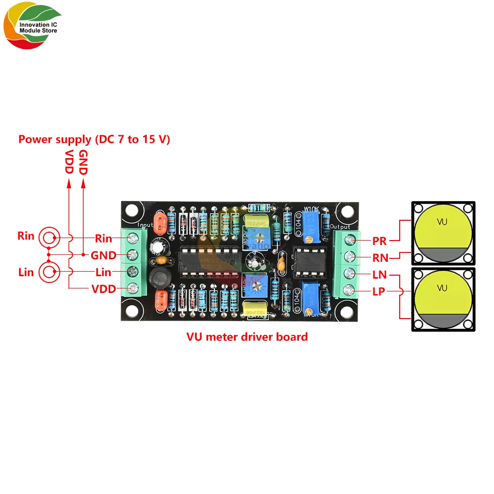 

DC 7-15V Single Power Vu Meter Head Level Meter Driver Board Front-End Electronic Tube Gallbladder Machine Driver Module