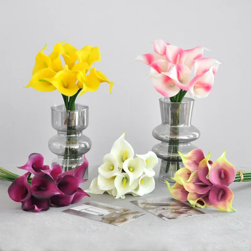 Simulation Hand Feel Soft Rubber Horseshoe Lotus Bouquets Home Living Room Dining Table Decoration Fake Artificial Flowers