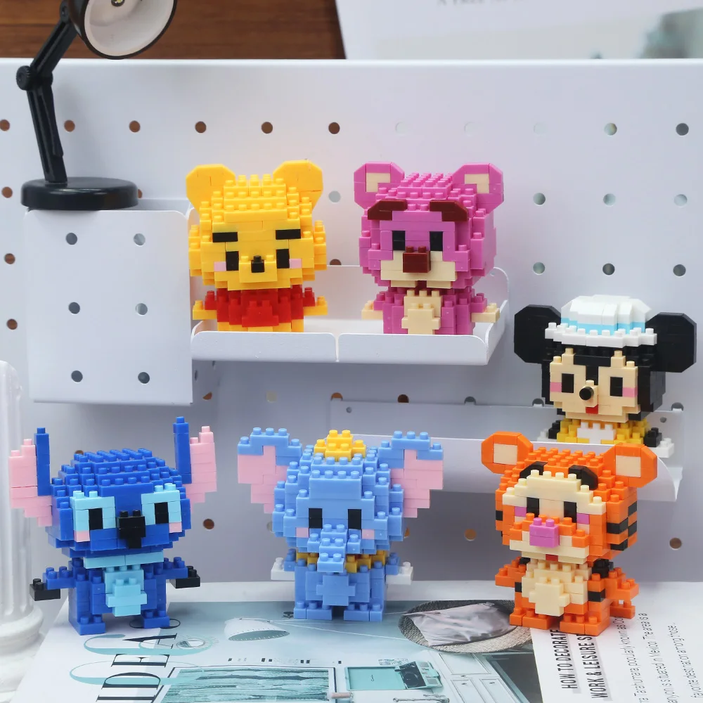 Disney anime princesa blocos de construção ponto mickey mouse mini figuras de brinquedo de ação blocos brinquedos tijolos montar brinquedos crianças