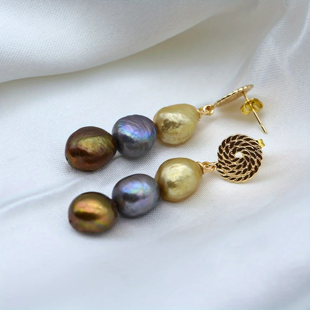 Vintage Women\'s Earrings Multicolor Natural Pearls Irregular Baroque Pearl Pendants Long Wedding Accessories Fashion Gifts