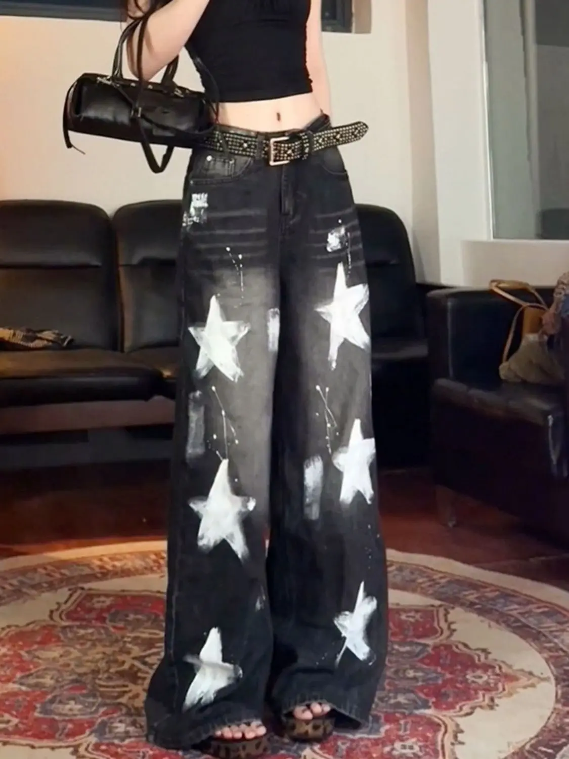 

Graffiti Jeans Women's Autumn 2025 New High Waist Slimming and Wide Leg Pants