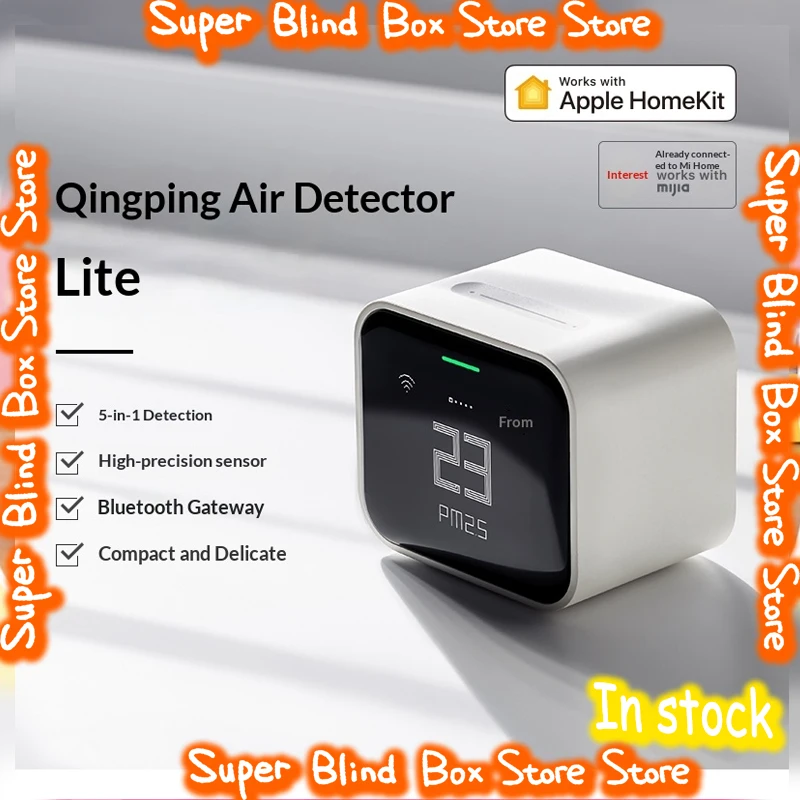 

Qingping Air Quality Monitor Portable CO2 PM2.5 PM10 Temperature Humidity Sensor HomeKit Compatible For Indoor Home Office Use