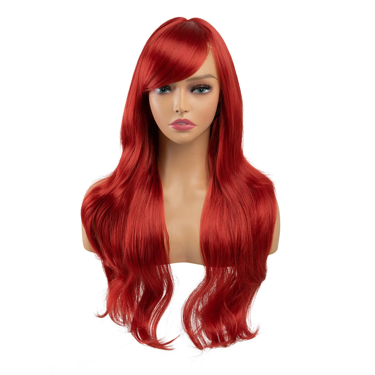 Kids Girls Princess Dress up Anime The Little Mermaid Princess Ariel Cosplay Wig Party Stage Synthetic Wig Red Wavy Hair