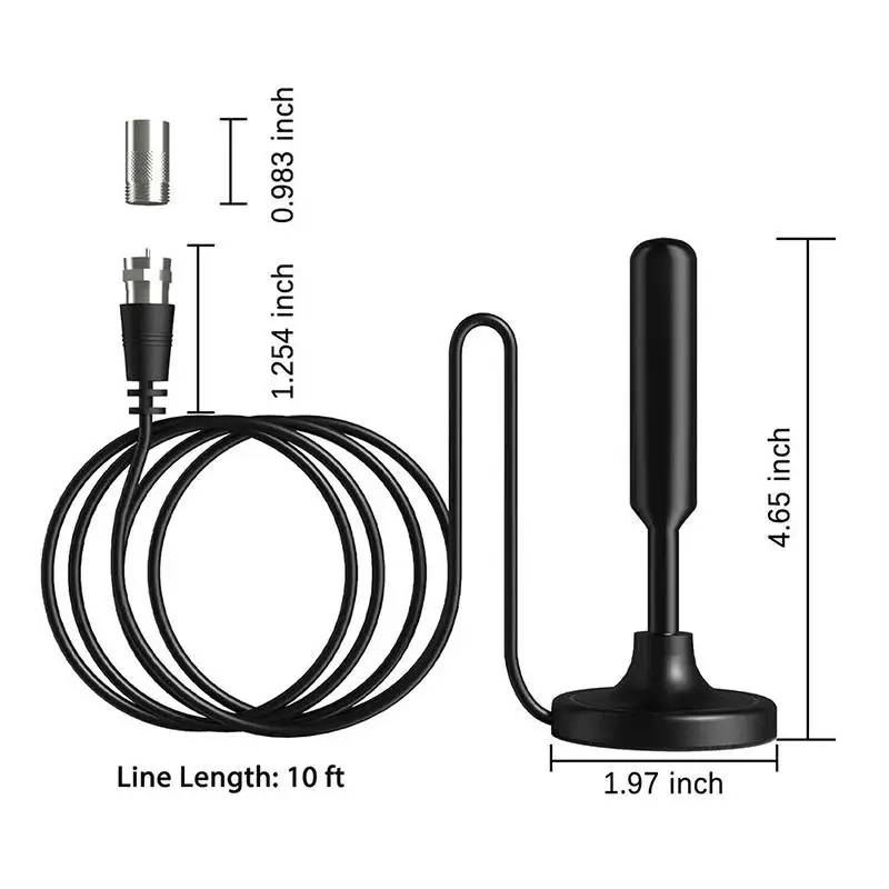 Long Range Signal Receiver Amplifier Antenna For Digital TV Indoor Signal Amplifier 720P 1080P Antenna With Adapter - view 4