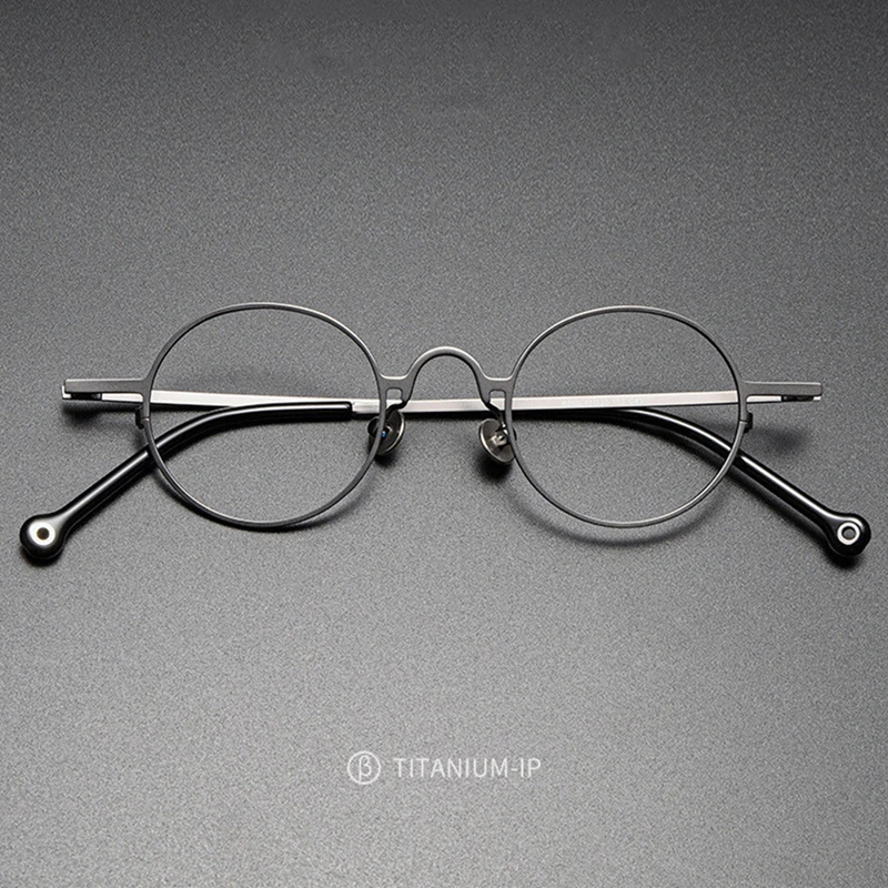 Japanese Retro Personalized Ultralight Pure Titanium Optical Prescription Glasses Frame for Men and Women Round Frame Glasses