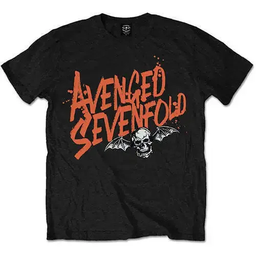 Avenged Sevenfold T Shirt Orange Splatter Official New