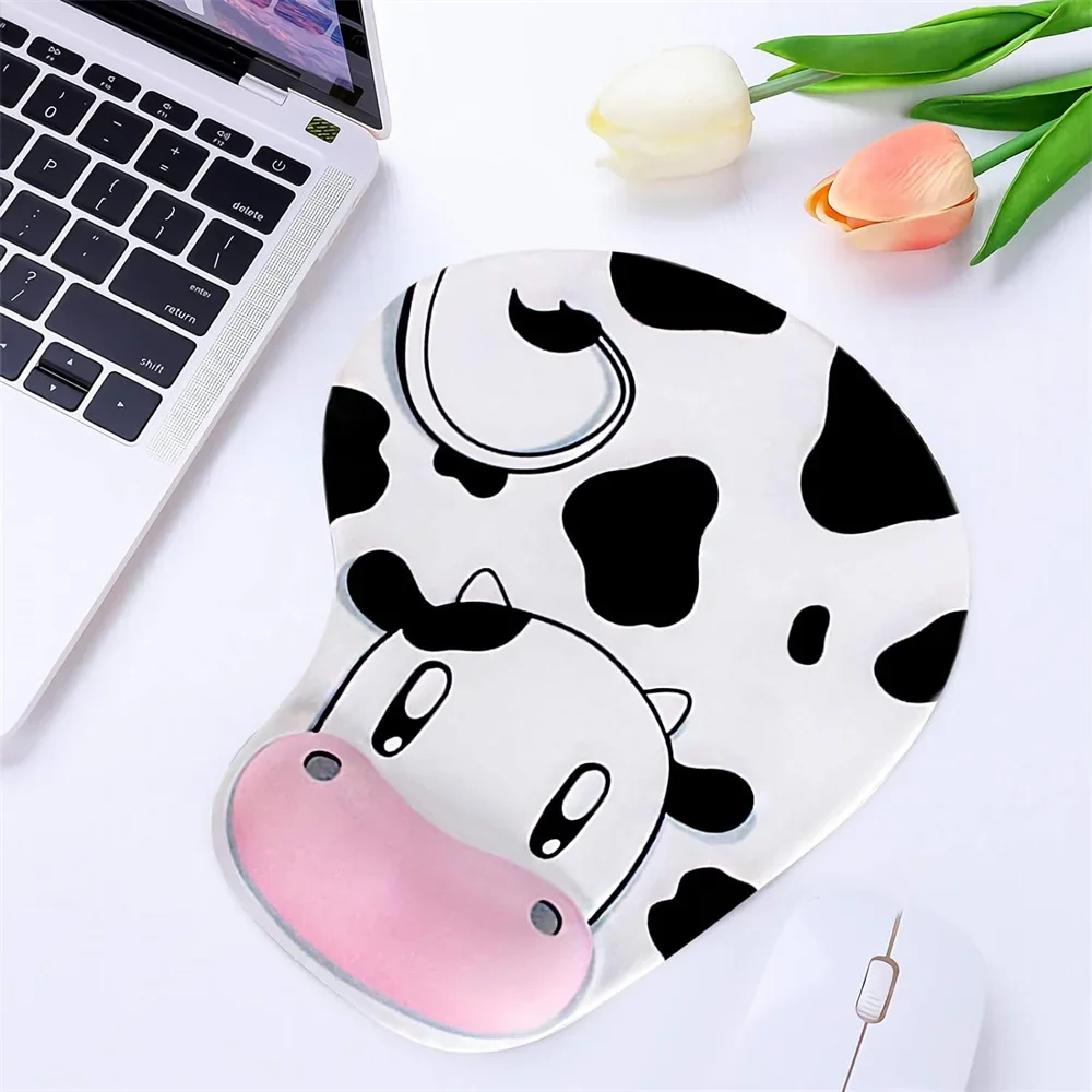 1PC Mouse Pad,Cow Ergonomic Mouse Pad with Wrist Support, Non-Slip Rubber Base Mouse Pad with Wrist Support For Computer