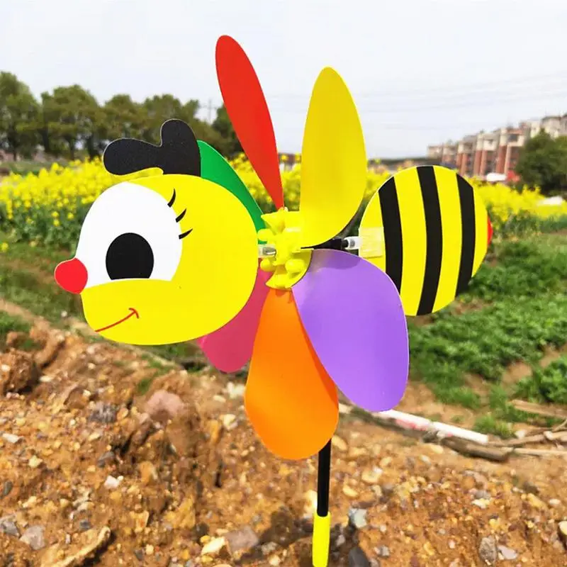 Cute Garden Pinwheels Cartoon Animal Whirligigs Wind Spinner Windmill Toys Garden Stakes Windmills Gardening Art Kids Gifts