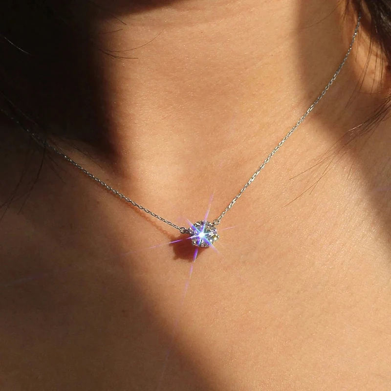 Huitan Minimalistische Runde Kubikzircon Anhänger Halskette für Frauen Silber Farbe/Gold Farbe Einfache Elegante O Chian Halskette Schmuck
