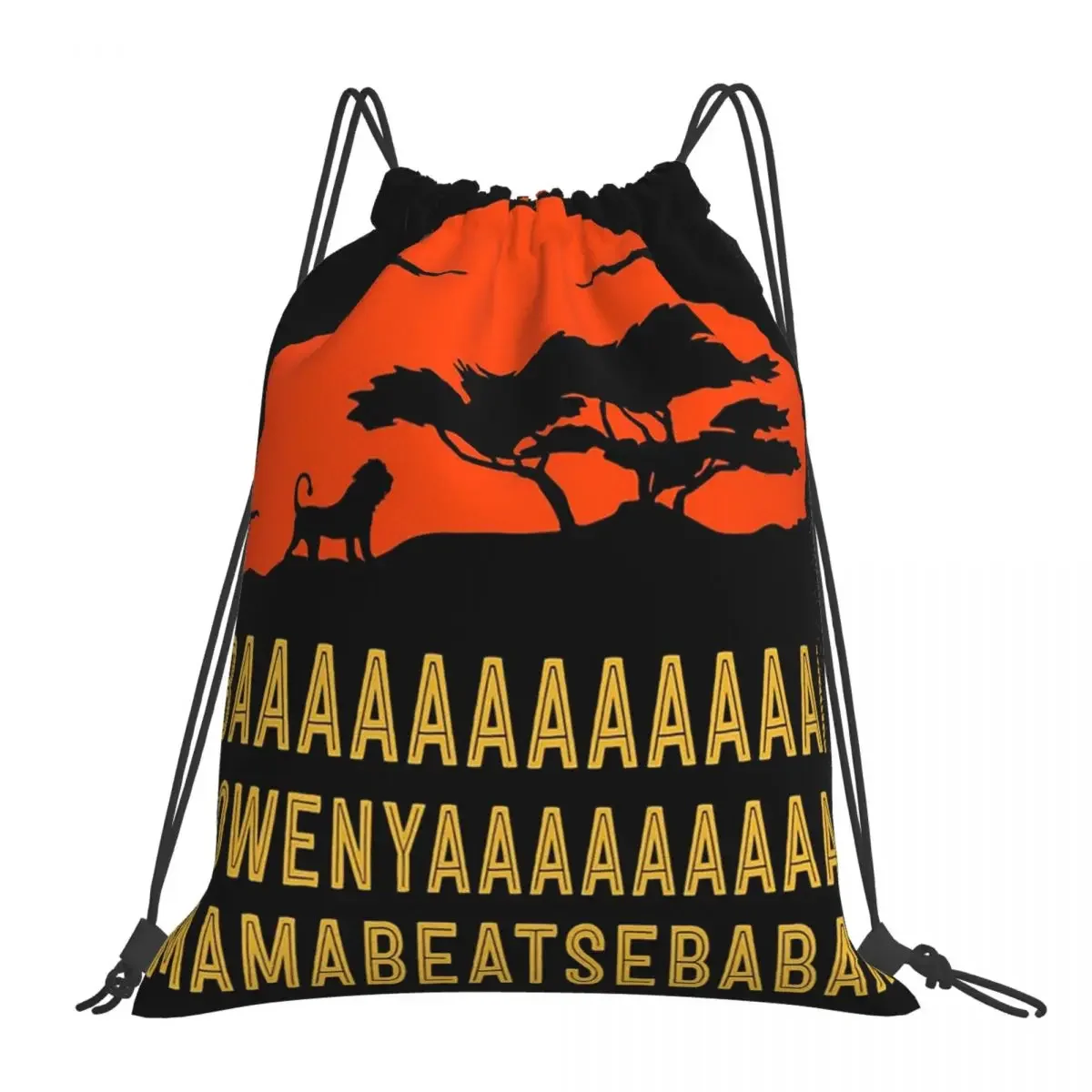 

BAAAAAAAAAAAAA SOWENYAAAAAAAAAA MAMABEATSEBABAH African Lion Backpacks Drawstring Bags Drawstring Bundle Pocket Sundries BookBag