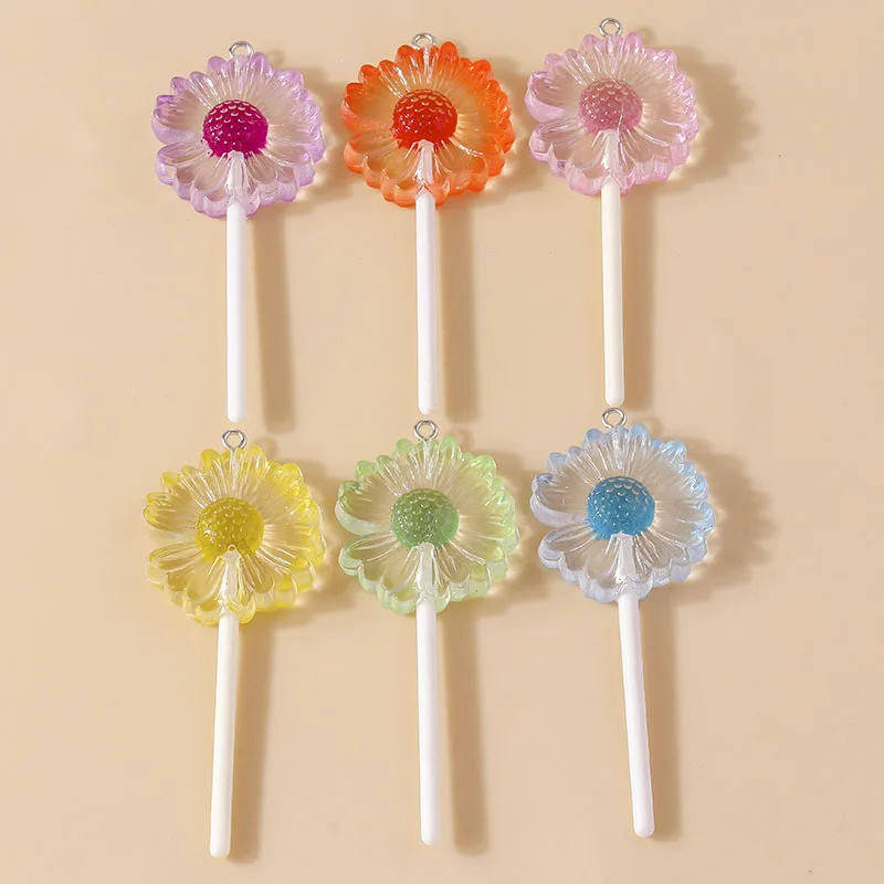 Leslie 10 Stück süße Süßigkeiten-Lutscher-Charms für baumelnde Ohrringe, Kawaii-Harz, Süßigkeiten-Lutscher-Anhänger, Schmuckherstellung, Zubehör – Detail 21
